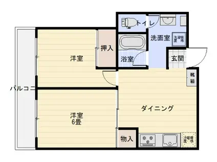 リブグリーンロード(2DK/4階)の間取り写真