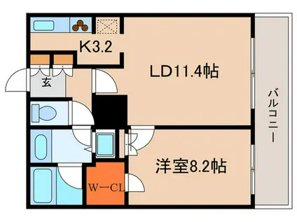 ラ・トゥール神楽坂(1LDK/6階)の間取り写真