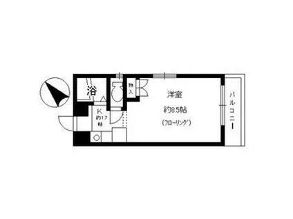 シェリーアルモン(1K/2階)の間取り写真