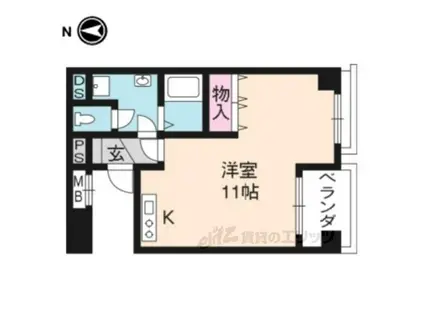 京都友禅文化会館(1K/3階)の間取り写真