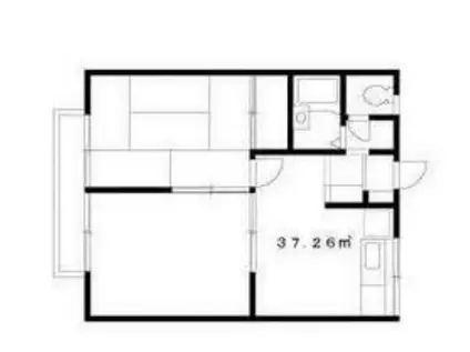 エステートプアジュネスI(2DK/2階)の間取り写真