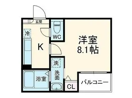 JACK SHINSHIRAOKAI(1K/1階)の間取り写真