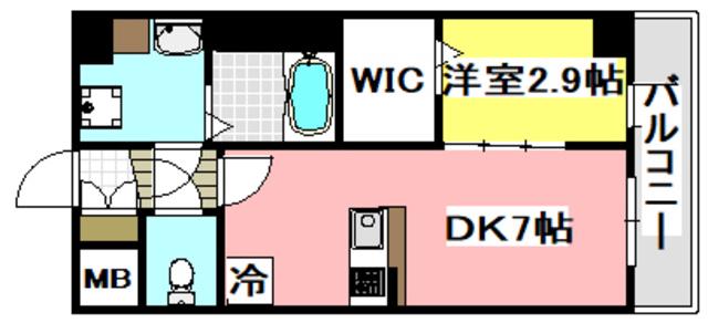ファーストフィオーレ吹田ウインズテラス(1DK/1階)の間取り写真
