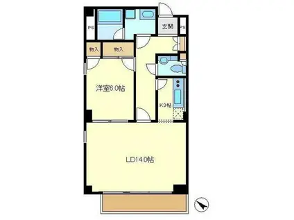 原宿パークハウス(1LDK/3階)の間取り写真