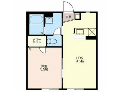 アーバンレックスC(1LDK/2階)の間取り写真