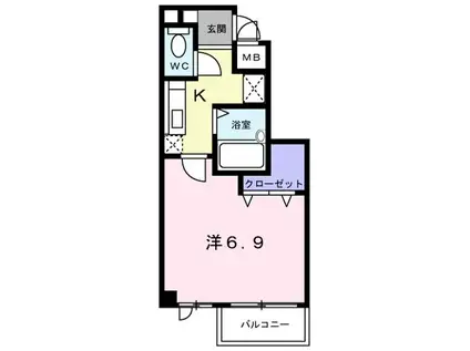 フレンテリーオ(1K/3階)の間取り写真