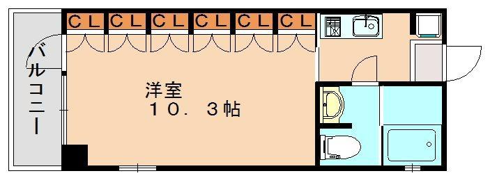 ラフィーネ井尻(1K/4階)の間取り写真