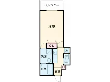 SGB浜町(1K/11階)の間取り写真