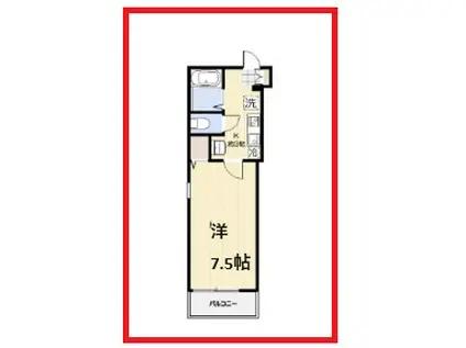 グラッタブルコマゴメ(1K/2階)の間取り写真