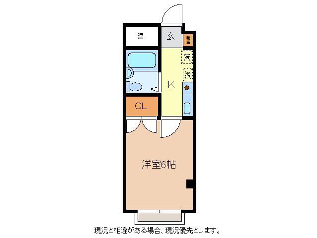 コーポAQA(1K/3階)の間取り写真
