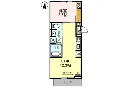 コロラート狭山(1LDK/1階)の間取り写真