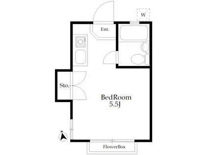 ライフピア(ワンルーム/2階)の間取り写真