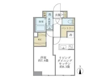 イズム中野坂上(1LDK/7階)の間取り写真