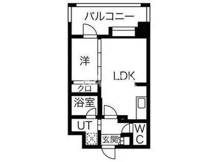アソシアグロッツォ博多クロス(1LDK/12階)の間取り写真
