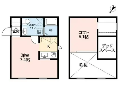 プリマ反町壱番館(ワンルーム/1階)の間取り写真