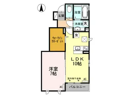グランシャリオA棟(1LDK/1階)の間取り写真
