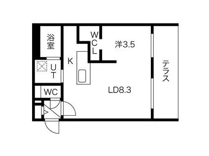 エアフォルク発寒南(1LDK/2階)の間取り写真