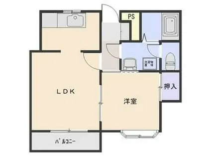 フィオーレPARTII(1LDK/2階)の間取り写真