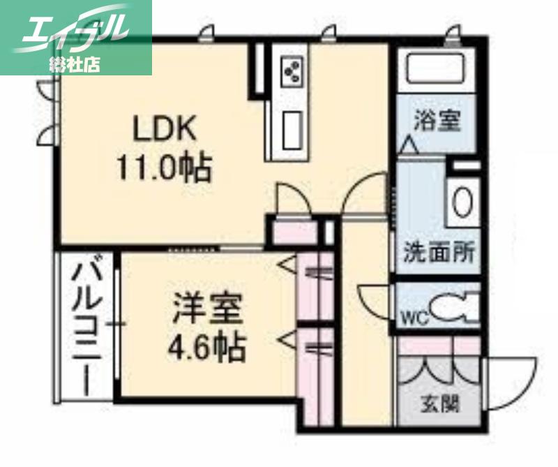 ルヴニール(1LDK/2階)の間取り写真