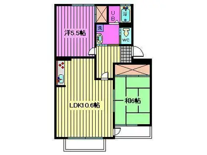 サウス・サウザンド北浦和(2LDK/3階)の間取り写真