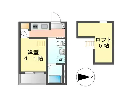 エルシエロ(1SK/2階)の間取り写真