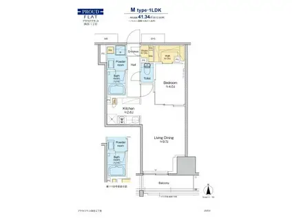 プラウドフラット四谷三丁目(1LDK/5階)の間取り写真