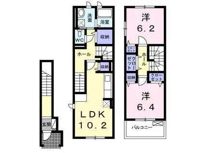ニュー・ガジュマル(2LDK/2階)の間取り写真