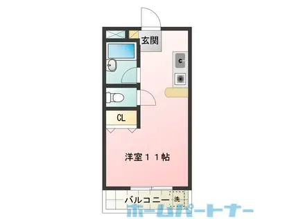 ラベンダーハイツ(ワンルーム/2階)の間取り写真