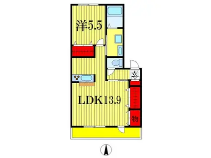 グランコートI番館(2LDK/3階)の間取り写真