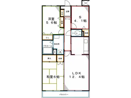 グラン・ヴェルジェ(2SLDK/1階)の間取り写真