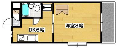 ライブ小島II(1DK/4階)の間取り写真