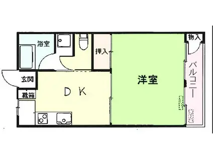 青葉マンション(1K/4階)の間取り写真