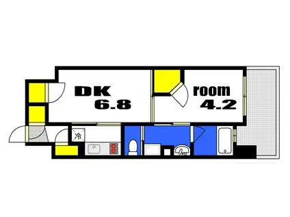 エステムコート広島国泰寺(1DK/6階)の間取り写真