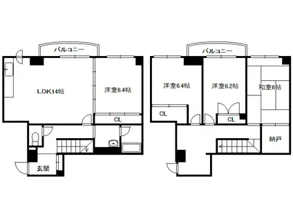 ロジュマン藤(4LDK/3階)の間取り写真