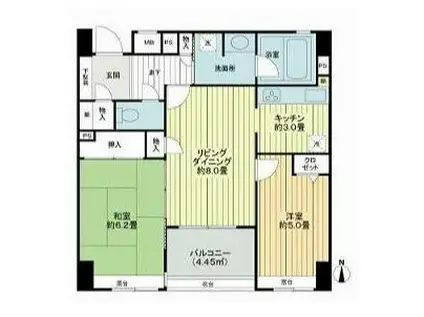 レクセルマンション錦糸町(2LDK/7階)の間取り写真