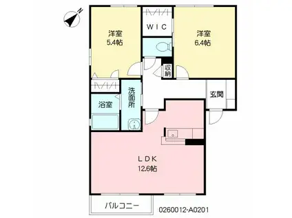 カーサアゼリア(2LDK/2階)の間取り写真