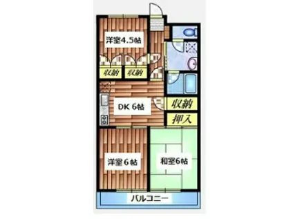 山下マンション(3DK/2階)の間取り写真