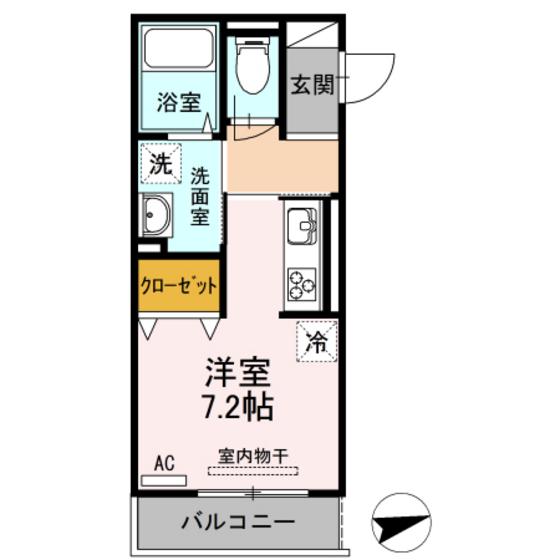 ドラークメゾン(ワンルーム/2階)の間取り写真