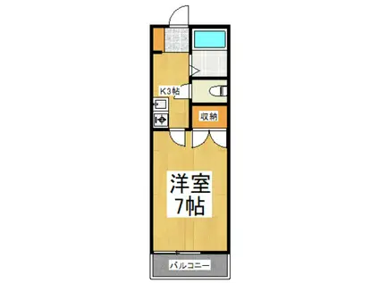 パークマンション(1K/3階)の間取り写真