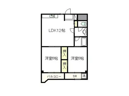 SEYANTA無量寺(2LDK/1階)の間取り写真