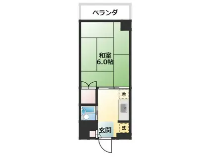 マンションニッソー(1K/4階)の間取り写真