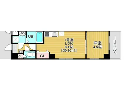 ソレイユ北砂(1LDK/2階)の間取り写真