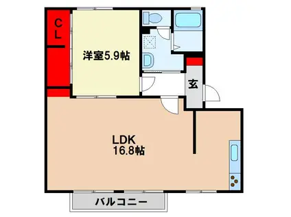 コーポウォームライフB(1LDK/2階)の間取り写真