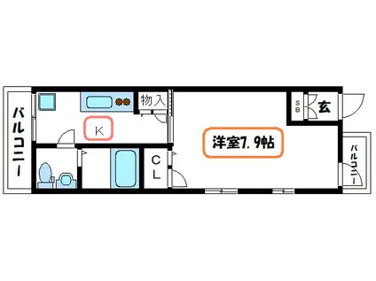 都営新宿線 瑞江駅 徒歩11分 3階建 築14年(1K/2階)の間取り写真