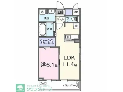 メゾン・ド・フロレゾン(1LDK/2階)の間取り写真