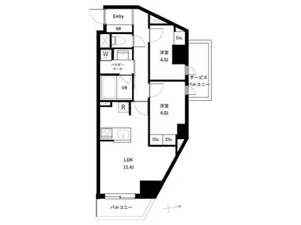 アーバンパーク高井戸(2LDK/3階)の間取り写真