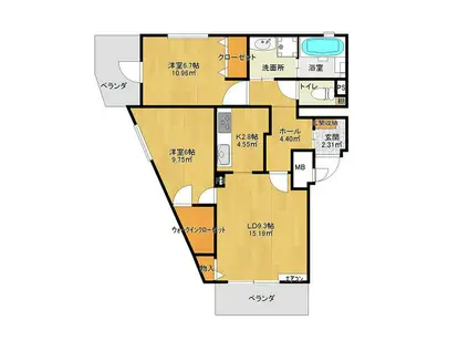 PREMIER PARC (2LDK/1階)の間取り写真