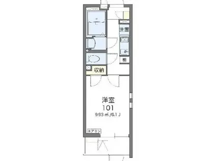 クレイノ春日(1K/3階)の間取り写真