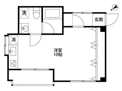 クレール石川台(ワンルーム/4階)の間取り写真