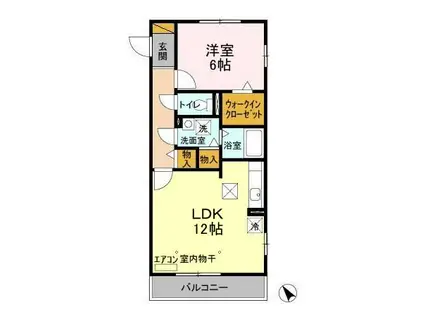 ジェンティーレヤマザキ(1LDK/1階)の間取り写真